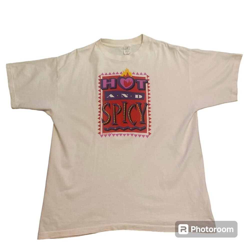 Vintage single-stitch “hot and spicy” graphic tee